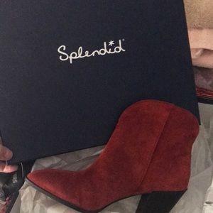 Red ankle boots